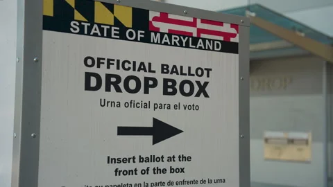 Ballot Drop Box Mail In Voting 2024 Presidential Elections RF Maryland DC 스톡 동영상 290263866