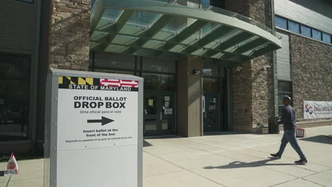 Ballot Drop Box Mail In Voting 2024 Presidential Elections MD Video stock 290479967