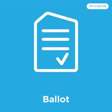 Ballot icon isolated on blue background Free Stock Illustration