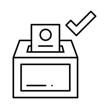 Ballot Line Icon Stock Illustration
