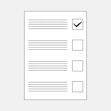 Ballot or questionnaire for voting in elections Stock Illustration