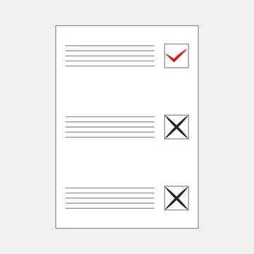 Ballot or questionnaire for voting or testing Stock Illustration