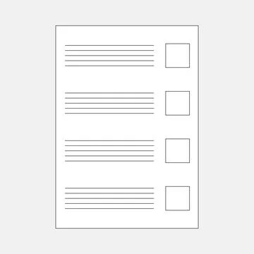Ballot or questionnaire for voting or testing Stock Illustration