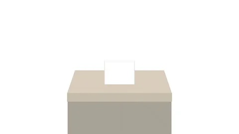 Ballot paper going in to voting box, democracy concept loop white Video stock 98050178