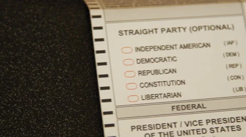 Ballot straight party Stock Footage 68716928