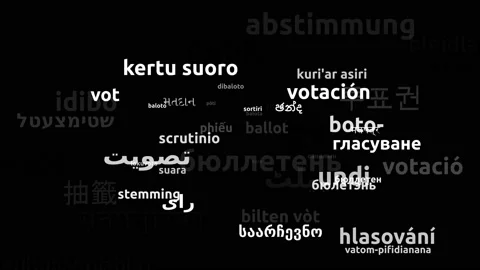 Ballot Translated in 54 Worldwide Languages Endless Looping 3d Zooming Wordcl Stockbeeldmateriaal 145231201