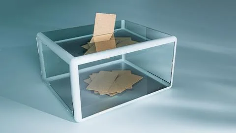 Ballot Voting Box on White Background Ilustração Stock
