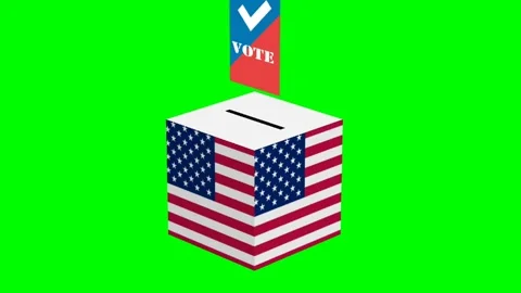 Ballot voting Green screen Animation US presidential election Vote 2024 Stock Footage 289309178