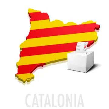 Ballotbox Catalonia Map Stock Illustration