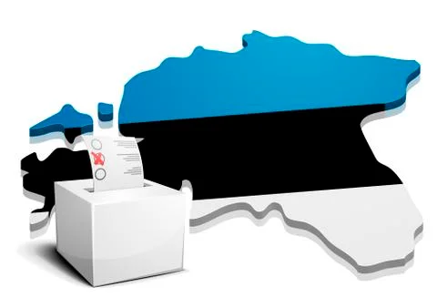 Ballotbox estonia Stock Illustration
