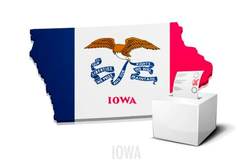 Ballotbox map Iowa Stock Illustration