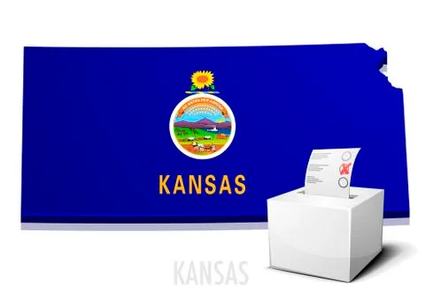 Ballotbox Map Kansas Stock-Illustration