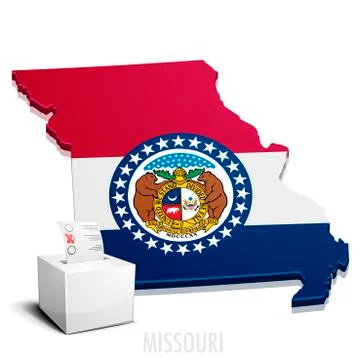 Ballotbox Map Missouri Stock Illustration