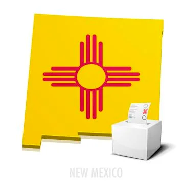 Ballotbox Map New Mexico Stock Illustration