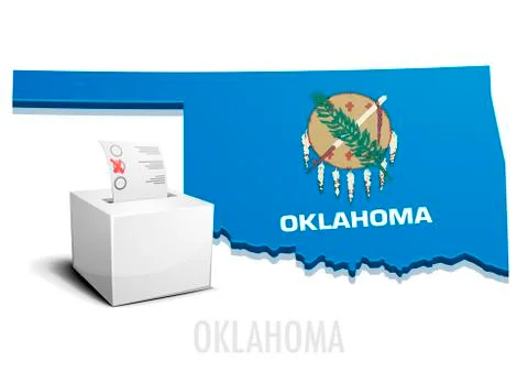 Ballotbox Map Oklahoma Stock Illustration