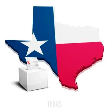 Ballotbox Map Texas Stock Illustration