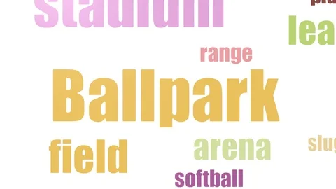 Ballpark Wordcloud Animated Isolated 스톡 동영상 103656273