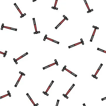 Ballpeen hammer tool vector seamless pattern Stock Illustration