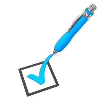 Ballpen checklist tick Stock Illustration