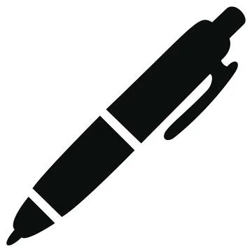 Ballpoint pen black glyph vector icon Stockillustratie