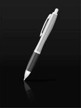 Ballpoint pen on black Stock Illustration
