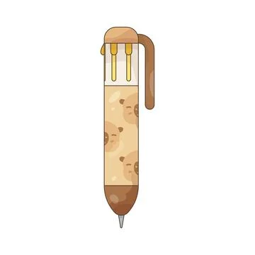 Ballpoint pen with capybara pattern Stock Illustration