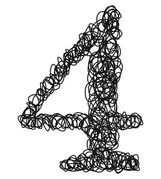 Ballpoint pen curls.Vector number. Stock Illustration