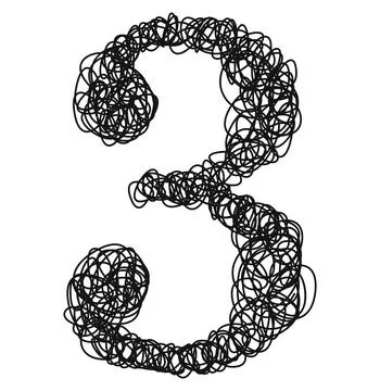 Ballpoint pen curls.Vector number. Illustrazione stock