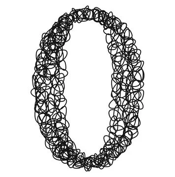 Ballpoint pen curls.Vector number. Illustrazione stock