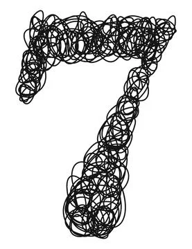 Ballpoint pen curls.Vector number. Stock Illustration