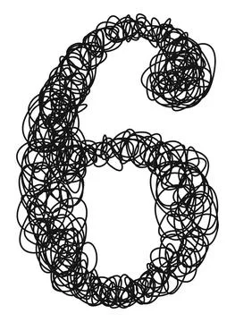 Ballpoint pen curls.Vector number. Stock Illustration