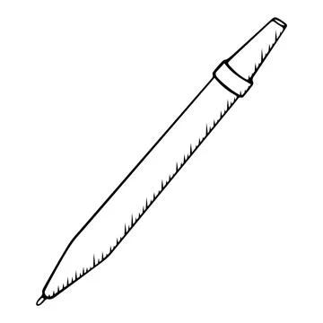 Ballpoint pen hand drawn vector illustration isolated on white background. Stock Illustration