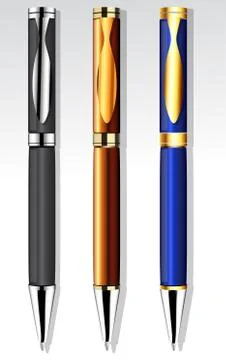 Ballpoint pen set Stock Illustration