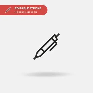 Ballpoint Pen Simple vector icon. Illustration symbol design template for web Stock Illustration