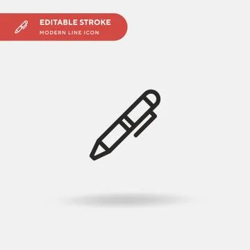 Ballpoint Pen Simple vector icon. Illustration symbol design template for web Ilustración de archivo