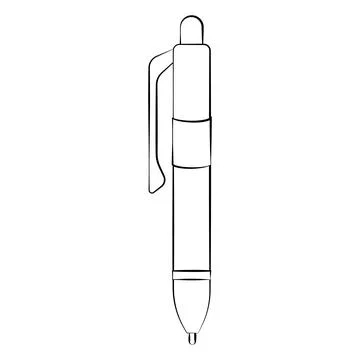 A ballpoint pen with a thin line. Vector on a white background Stock Illustration