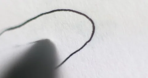 Ballpoint pen writing drawing macro close up line on paper scribble doodle Stock Footage 255401978