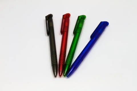 Ballpoint in several colors Stock Photos