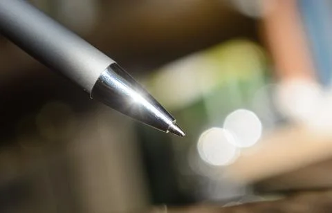 Ballpoint silver pen 写真素材