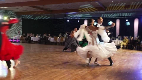 Ballroom dance couple dancing tango at WDO professional world championship Stock Footage 276288237