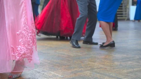 Ballroom dancing, beautiful dresses develop in the dance. Stock Footage 119077413