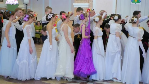 Ballroom dancing. Russian stream, a side view. Stock Footage 72944940