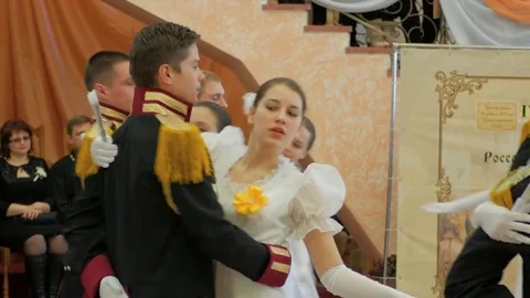 Ballroom dancing. Shooting at eye level. Stock Footage 72945127