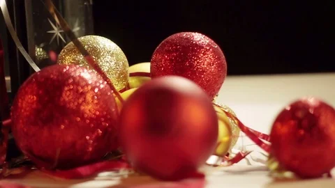 Balls And Candlelight Lamp Stock Footage 71754928