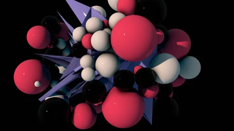 Balls around a spinning Cube Stock Footage 43788239