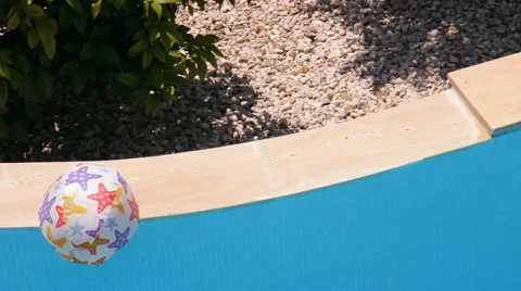 Balls, balls floating in the water in the pool Video stock 43045529
