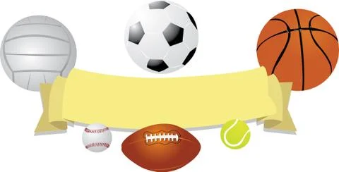 Balls banner Stock Illustration