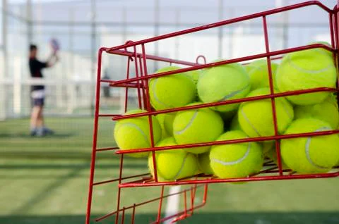Balls in basket Stock Photos