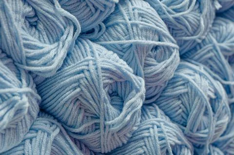 Balls of blue threads Stock Photos