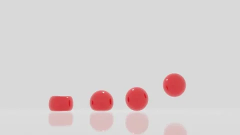 Balls bouncing 3d simulation Stock Footage 181786256